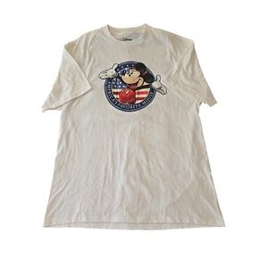 Vtg Disney Mickey Mouse T-Shirt Men's L USA American Flag Graphic Patriotic Tee